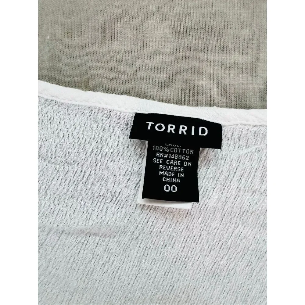 torrid white embroidered